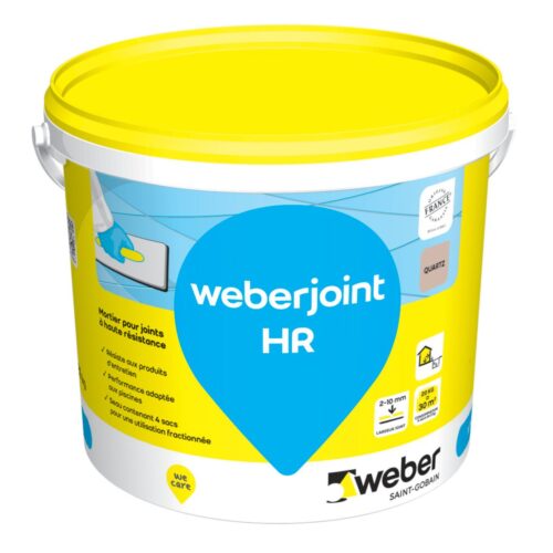 Mortier de jointoiement weberjoint HR pour carrelage de piscine – gris ciment E00 – seau de 20 kg