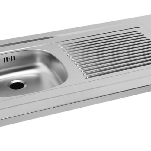 Evier à poser EPAH PMR 1 cuve 1200 inox 18/10, Lisse