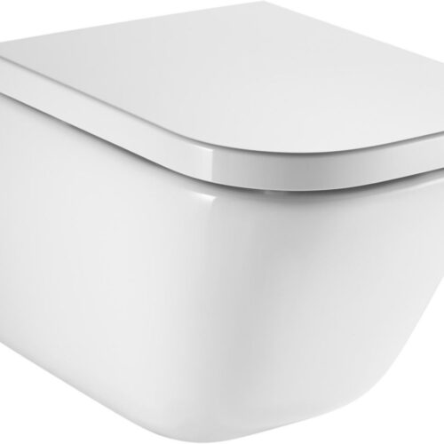 Pack WC THE GAP composé de cuvette de WC suspendue sans bride et abattant thermodur double laqué frein de chute Silencio Réf. A34H47L000